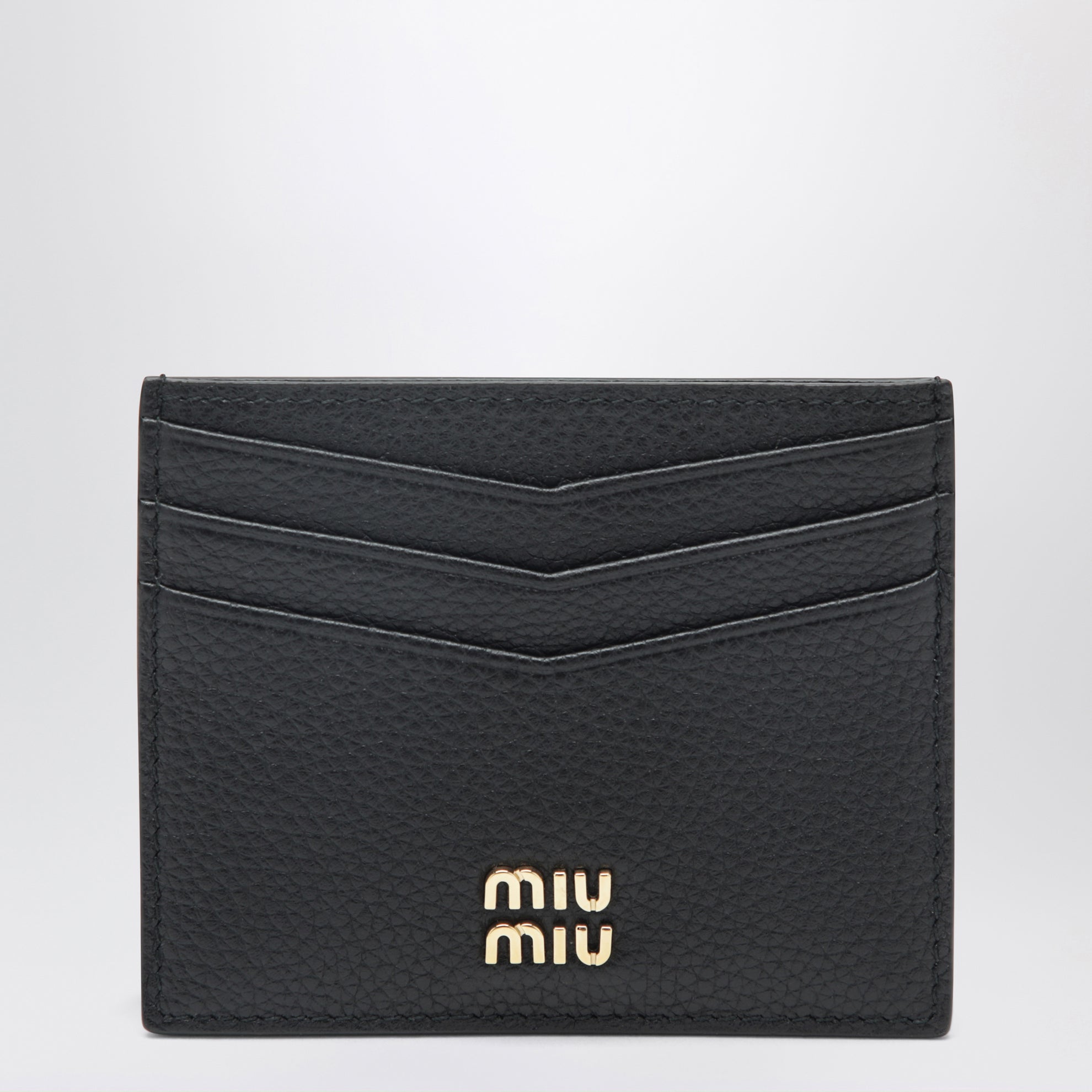 Porte-cartes en cuir noir