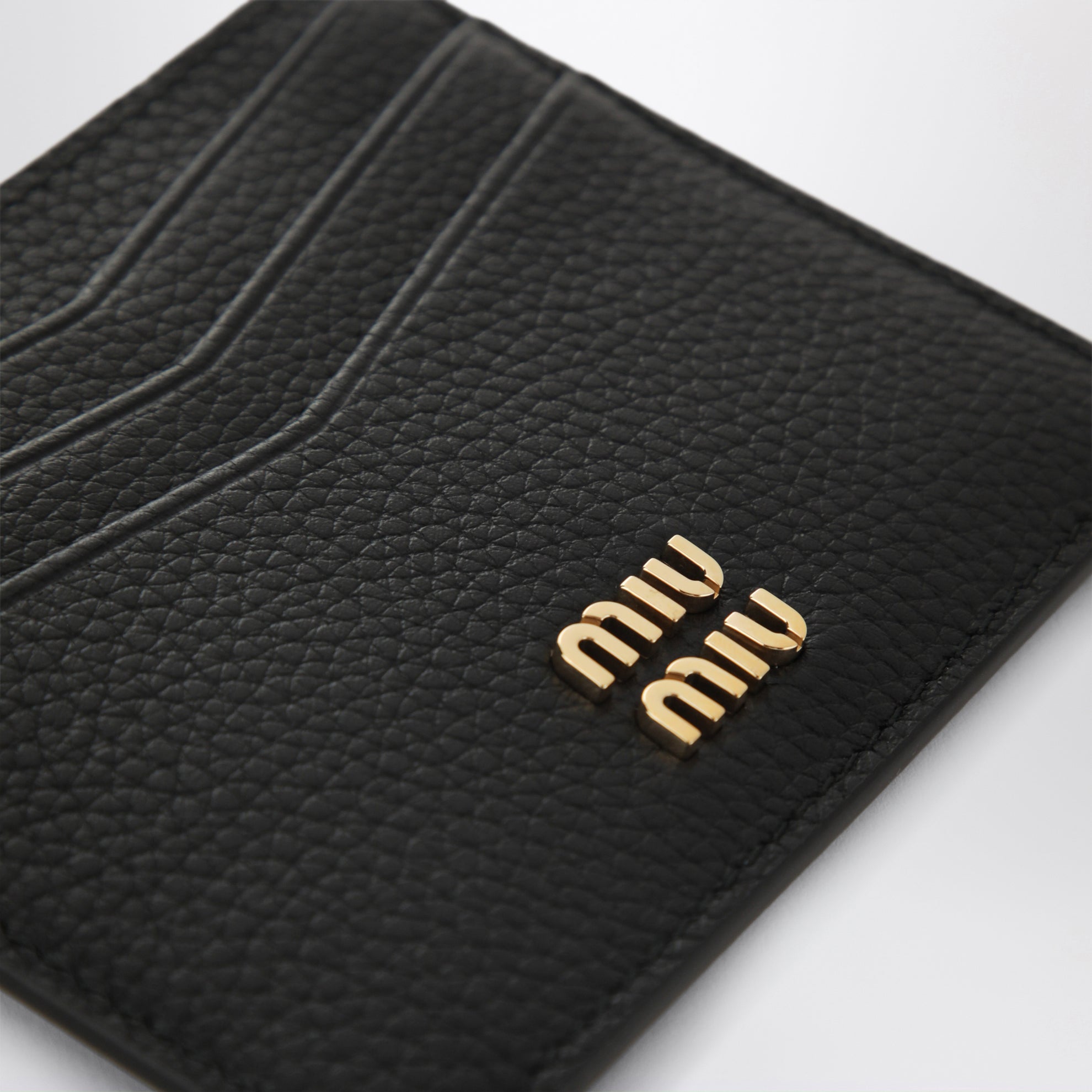 Porte-cartes en cuir noir