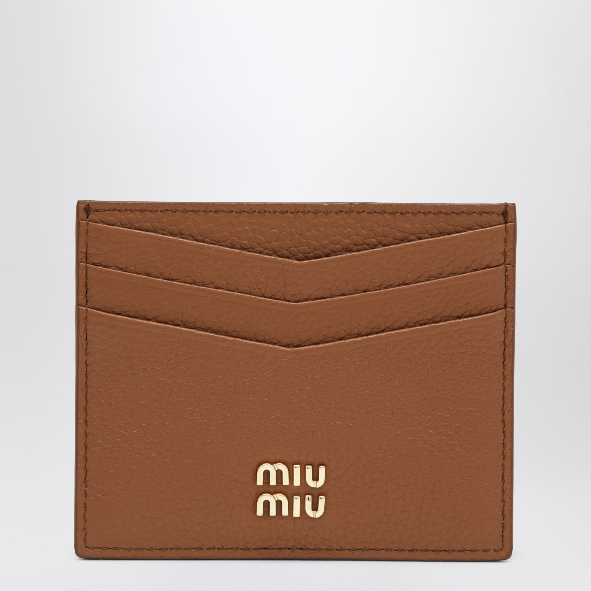 Card holder in leather, Cognac