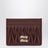 Porte-cartes en cuir nappa matelassé bordeaux