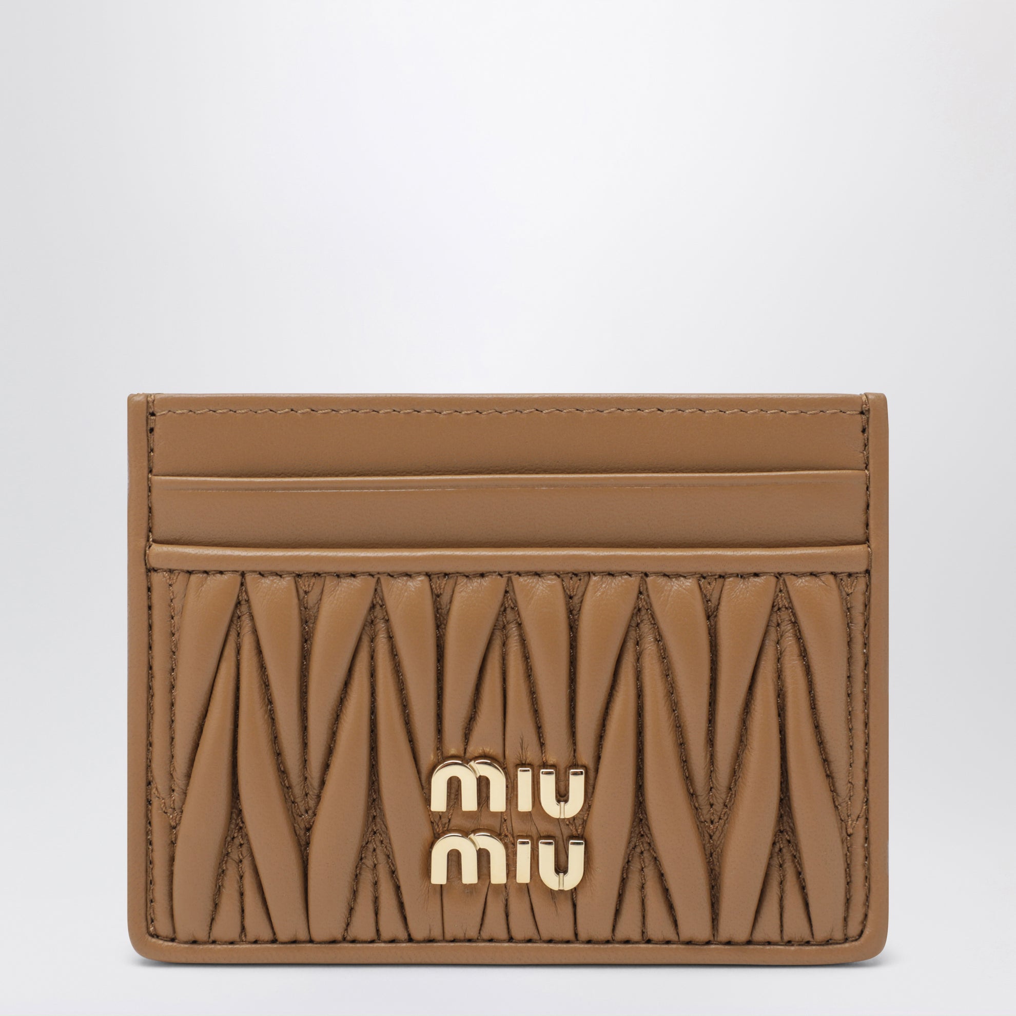 Caramel Card Holder in Matelassé Nappa Leather