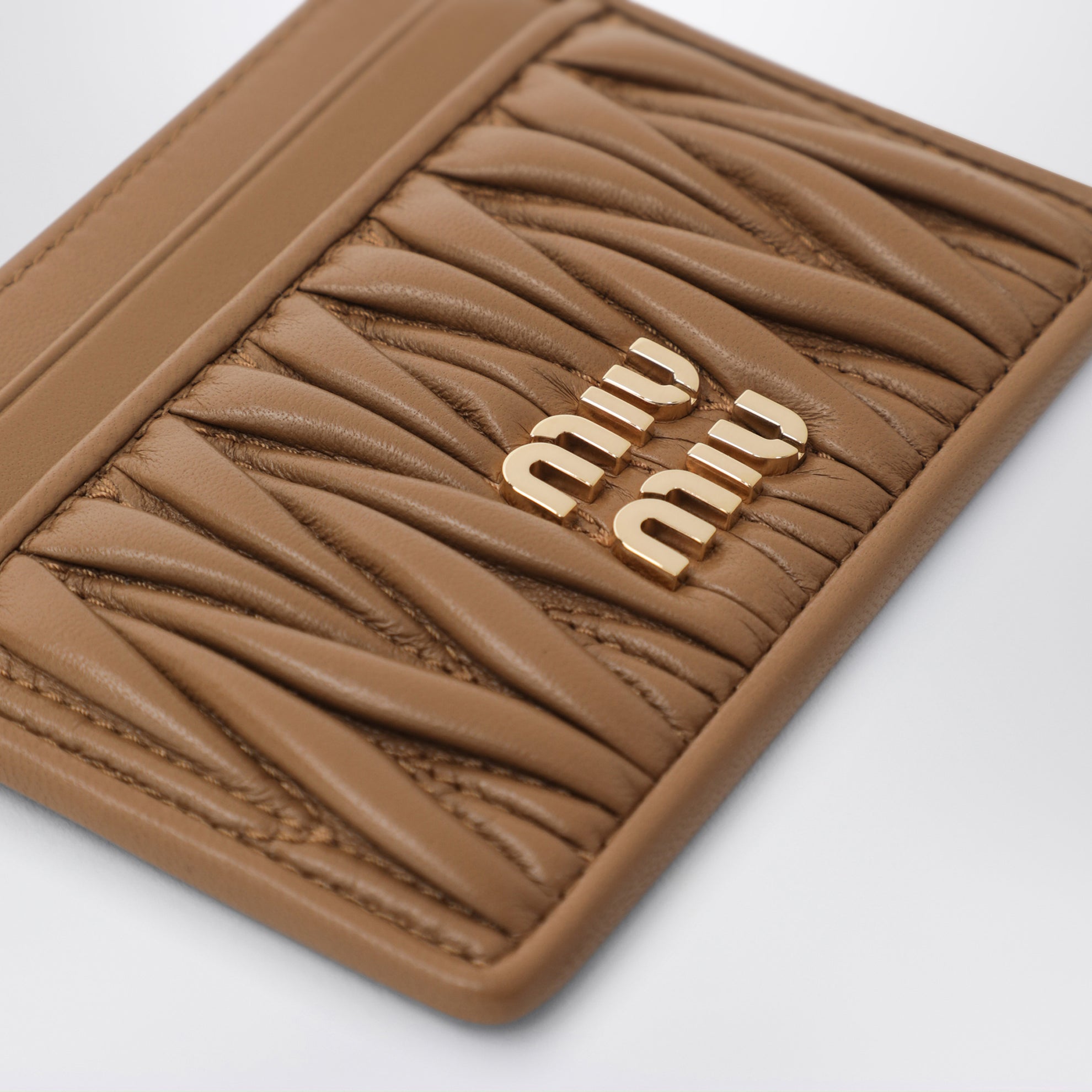 Caramel Card Holder in Matelassé Nappa Leather