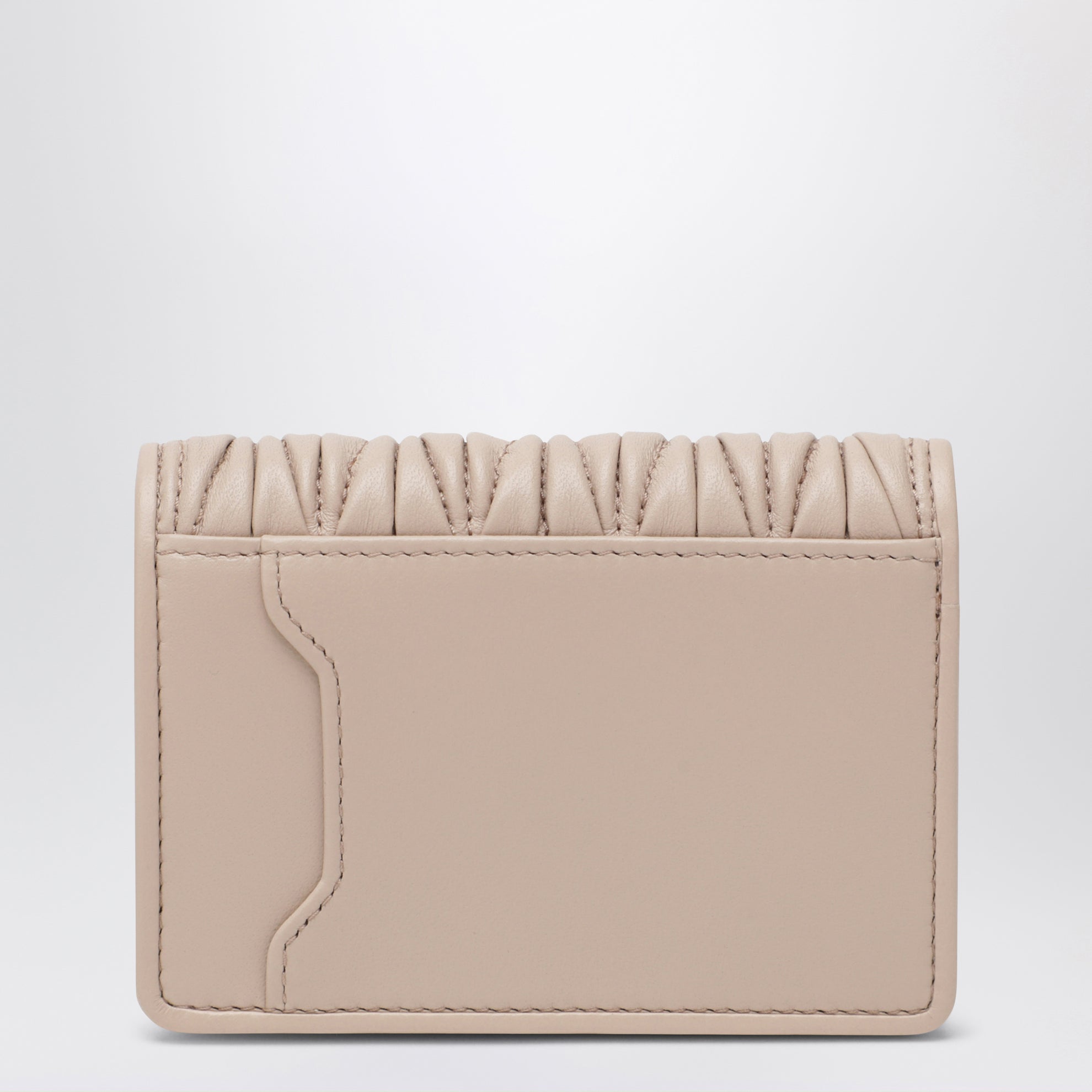 Powder Pink Card Holder in Matelassé Nappa Leather