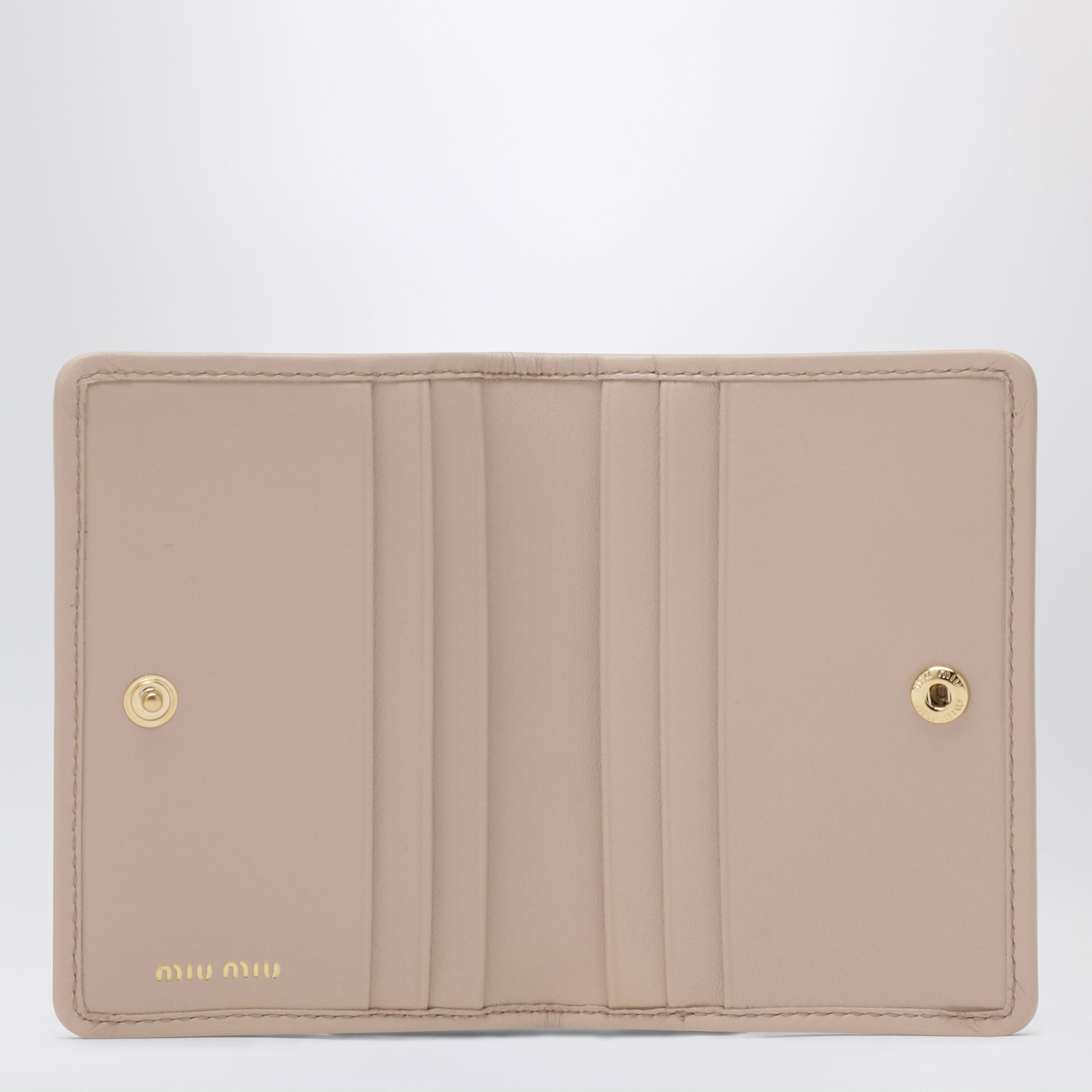 Powder Pink Card Holder in Matelassé Nappa Leather