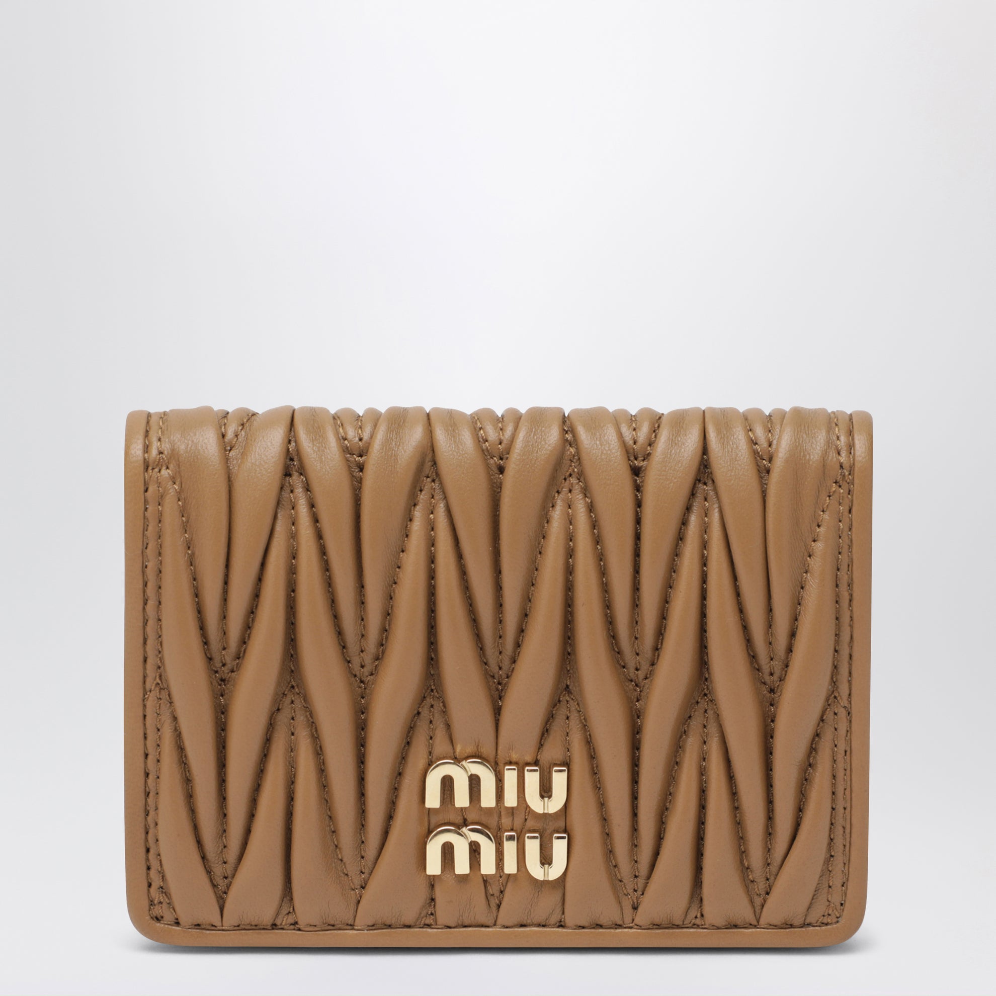 Caramel Card Holder in Matelassé Nappa Leather