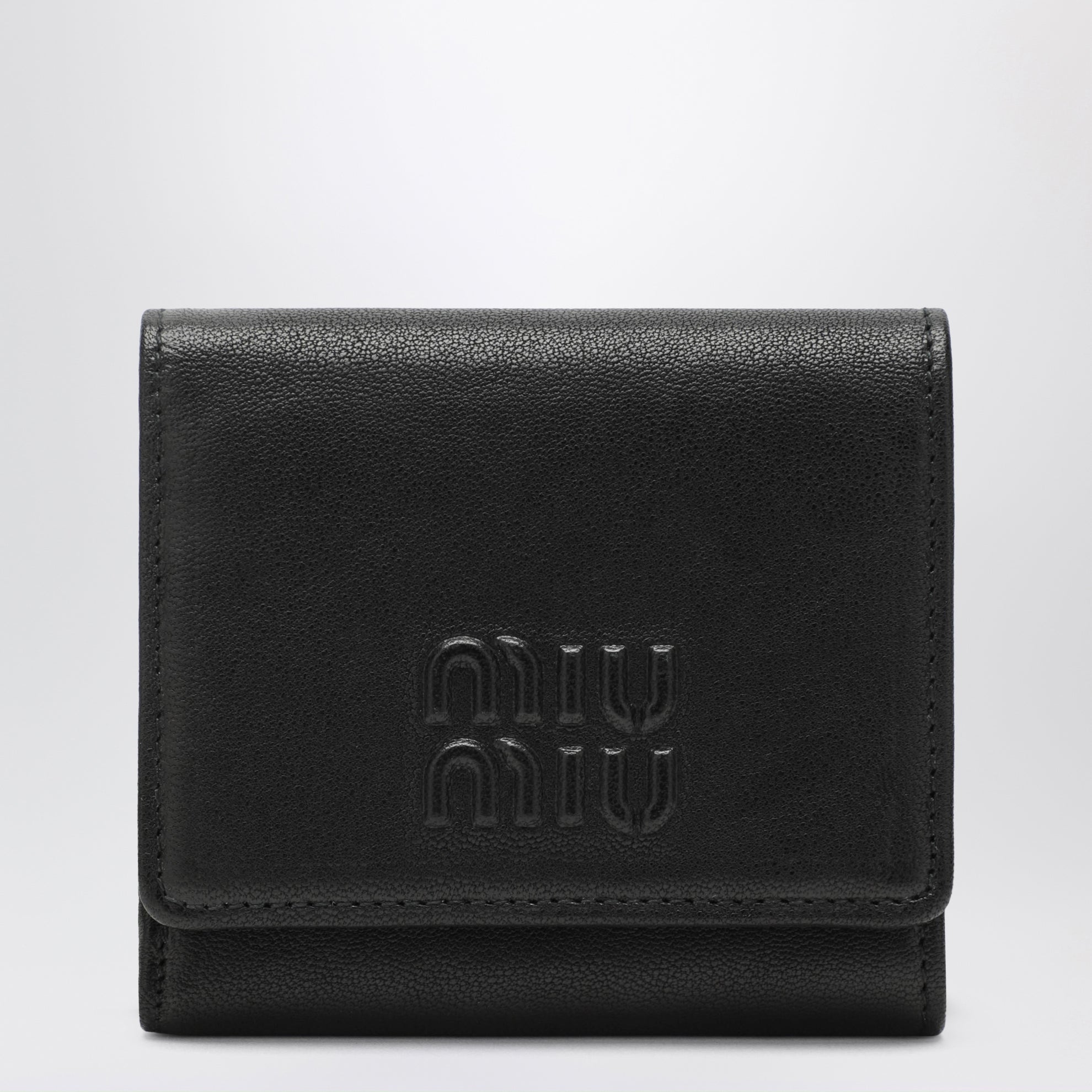Petit portefeuille noir en nappa