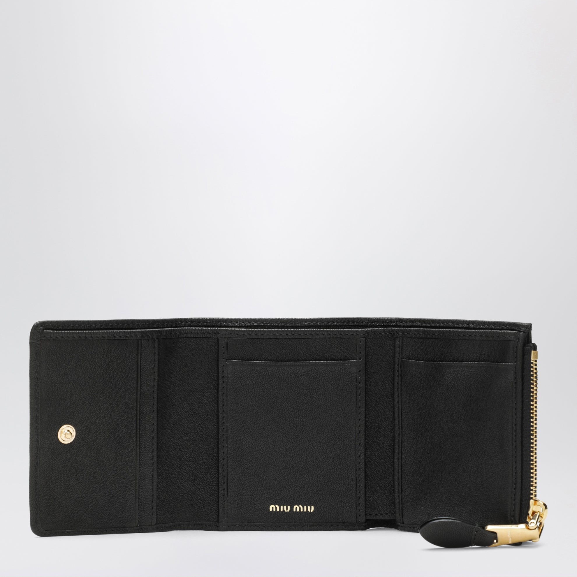 Petit portefeuille noir en nappa