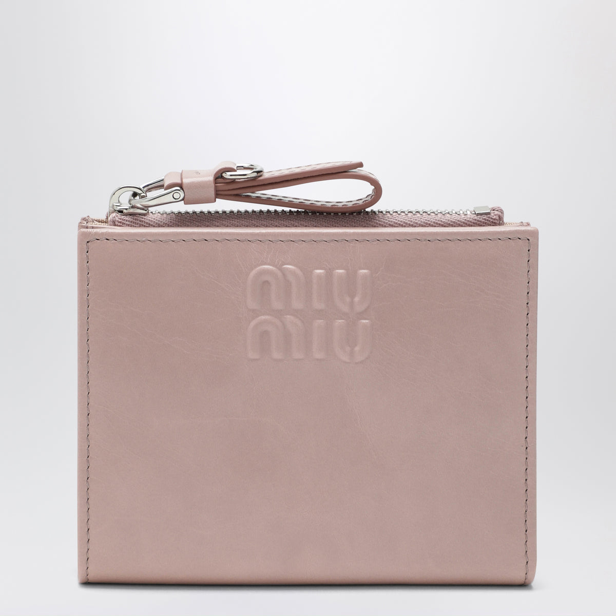 Kleines Mughetto-rosa Portemonnaie aus Leder