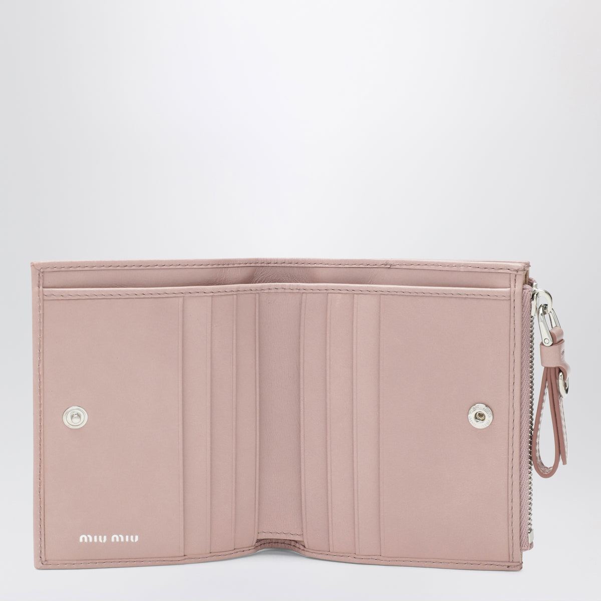 Kleines Mughetto-rosa Portemonnaie aus Leder