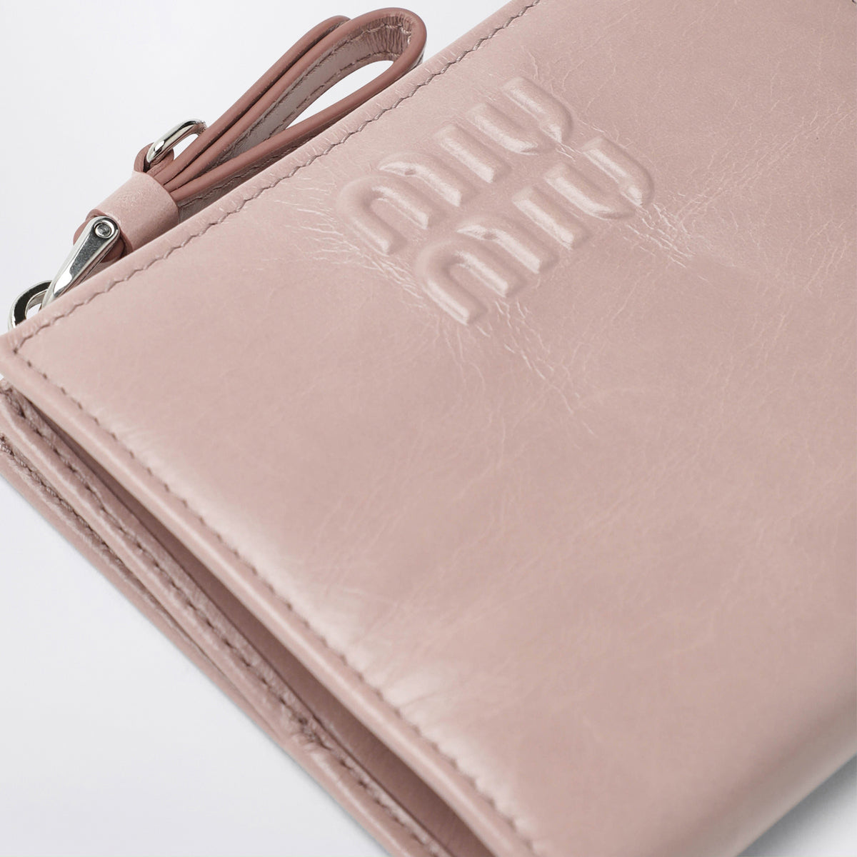 Kleines Mughetto-rosa Portemonnaie aus Leder