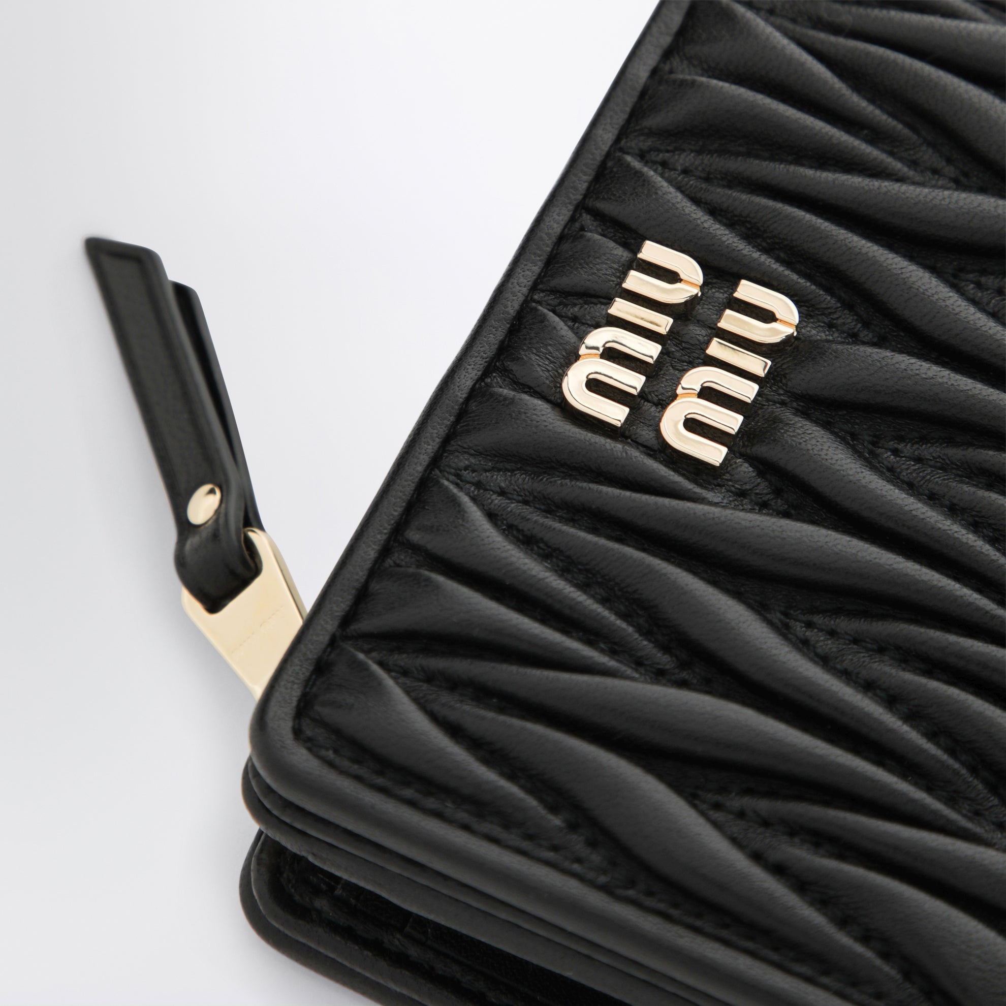 Small Black Matelassé Nappa Wallet