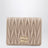 Portefeuille en cuir nappa matelassé couleur rose poudré