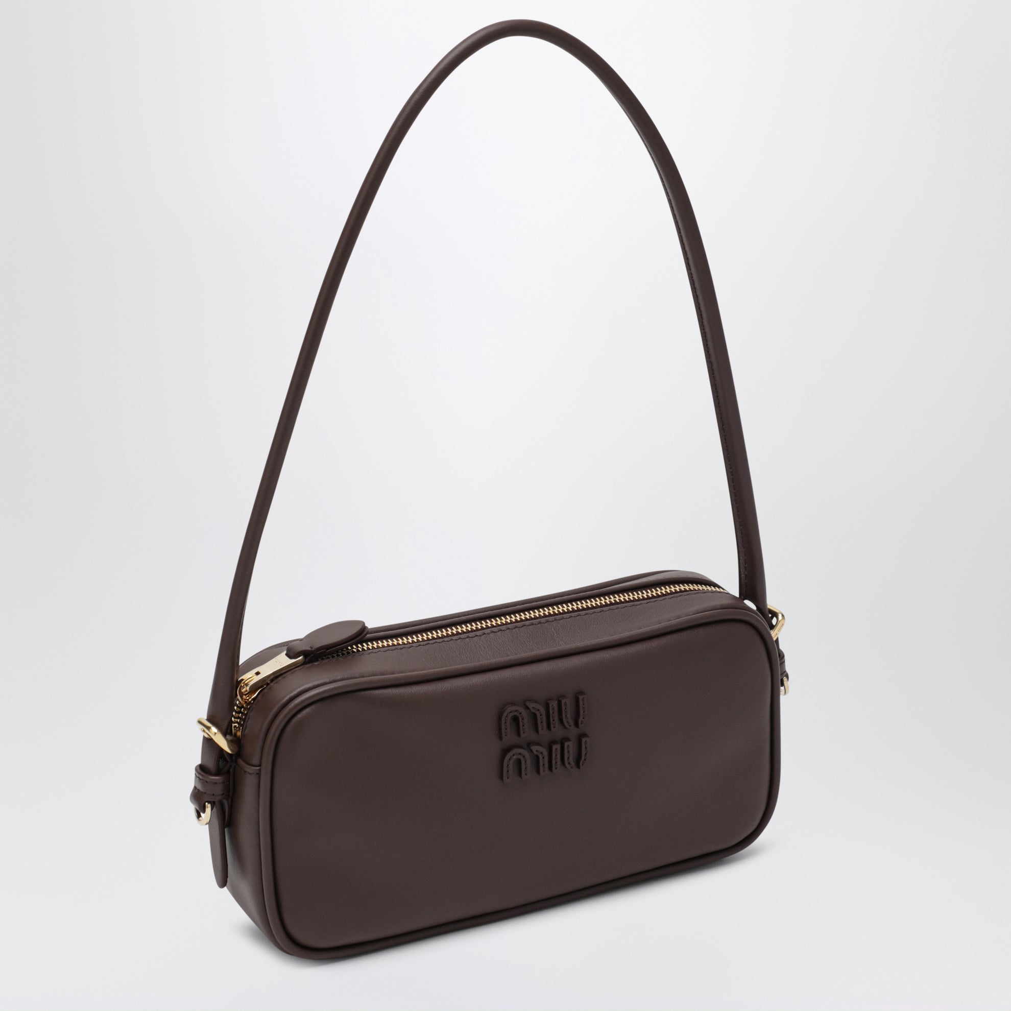 Pouch marrone in pelle 