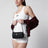 Pouch in nappa matelassé nera in pelle