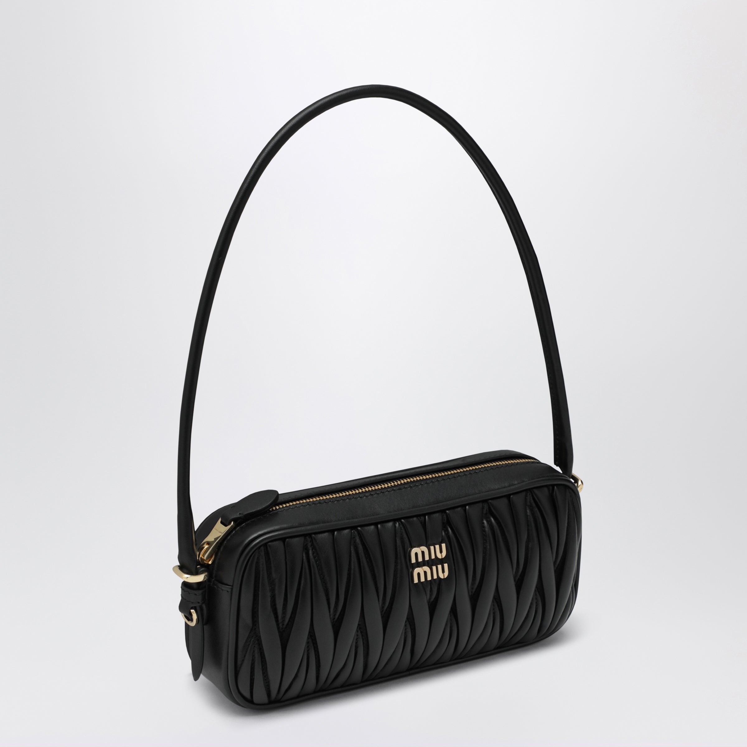 Miu Miu Quilted nappa leather pouch in black | TheDoubleF