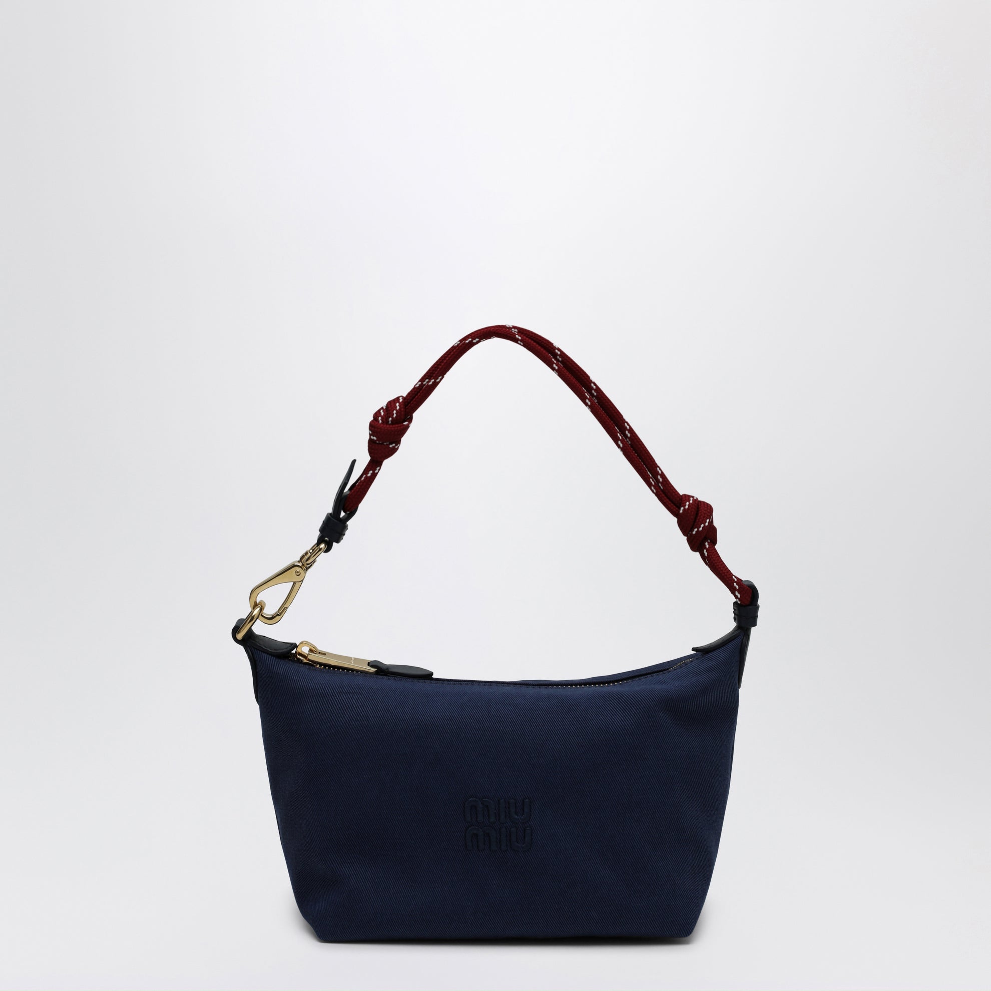 Pouch indaco/amaranto in gabardine