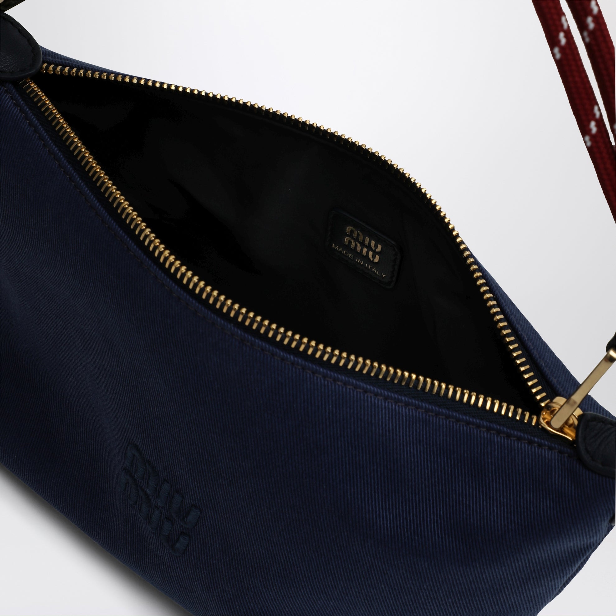 Pouch indaco/amaranto in gabardine