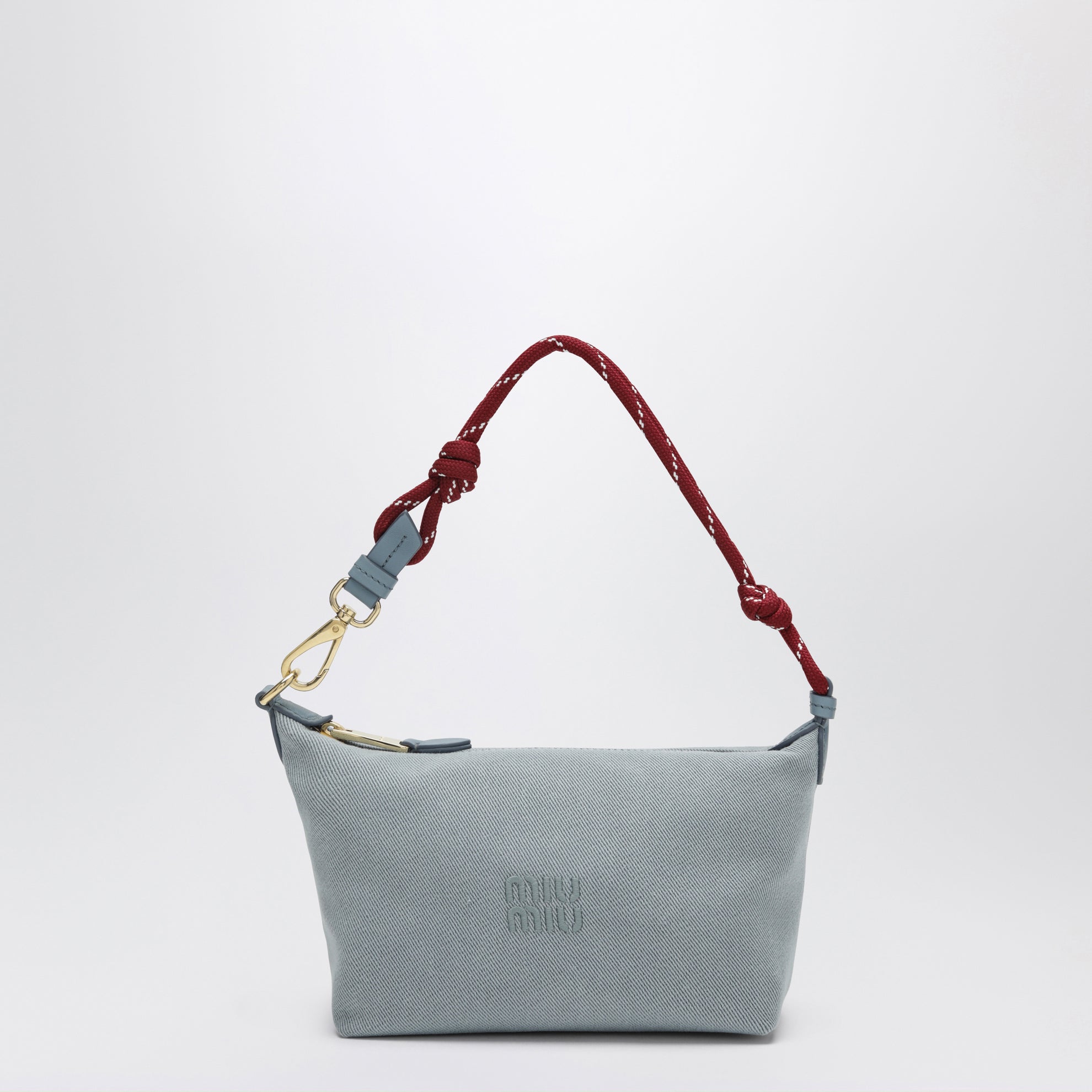 Pouch astrale/amaranto in gabardine