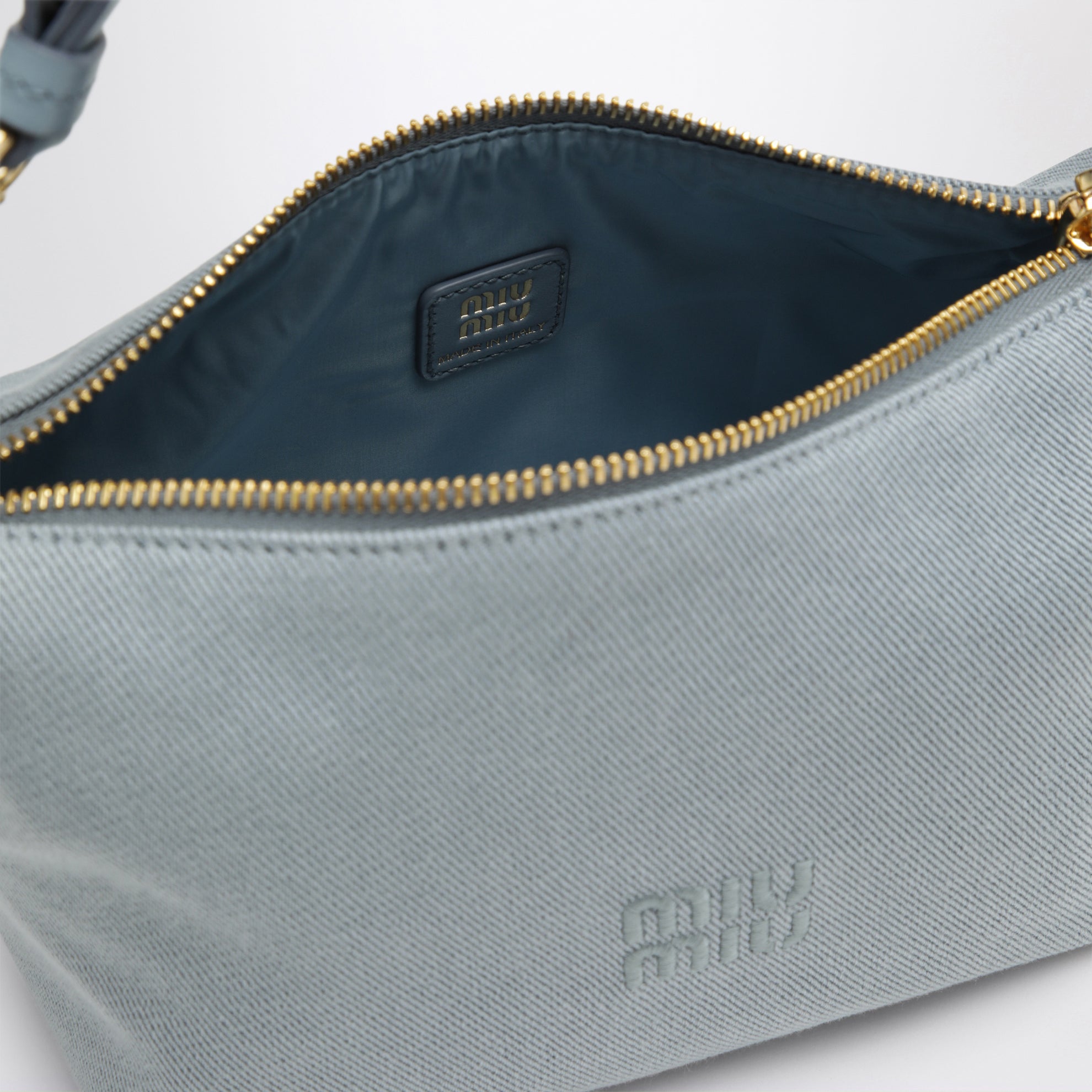 Pouch astrale/amaranto in gabardine