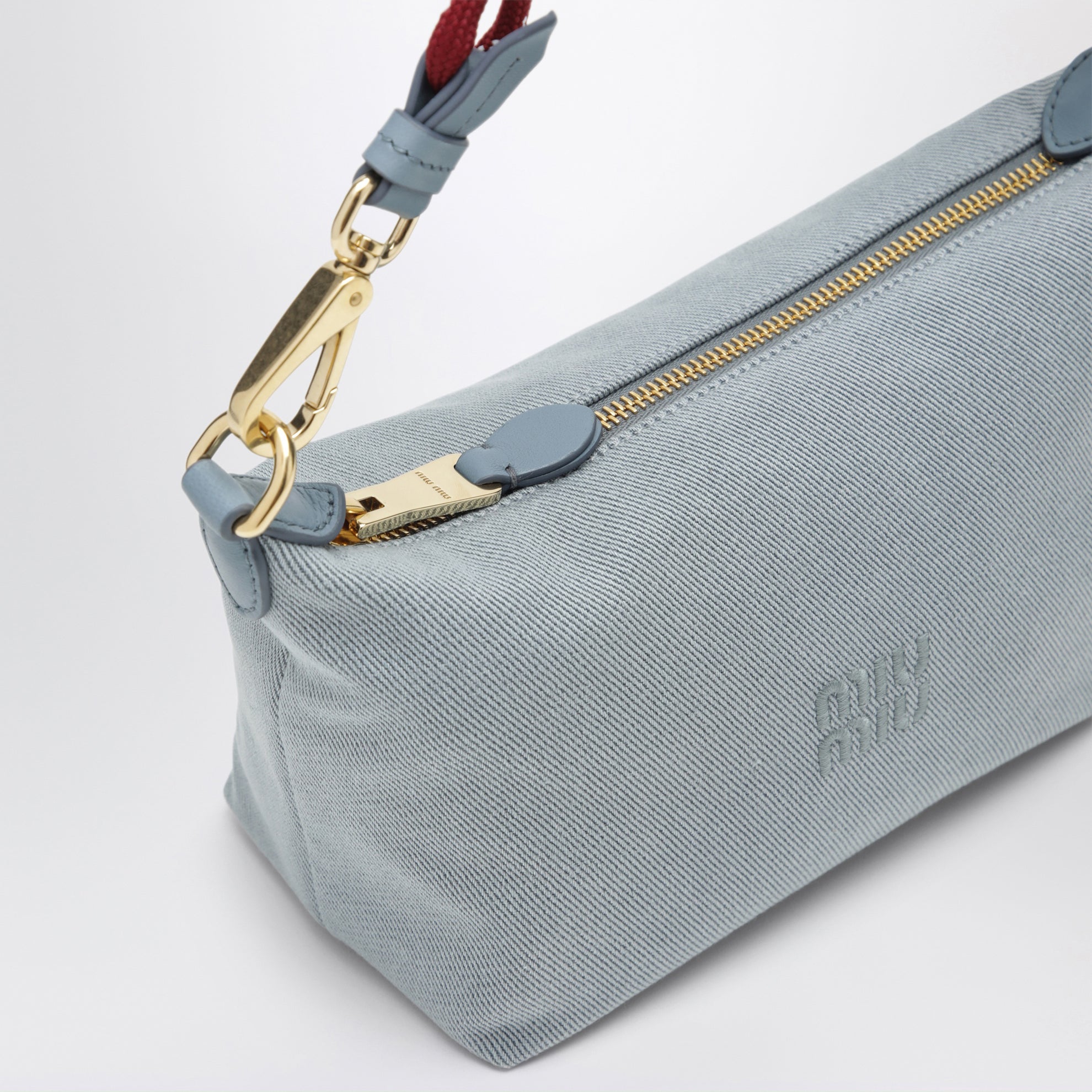 Pouch astrale/amaranto in gabardine