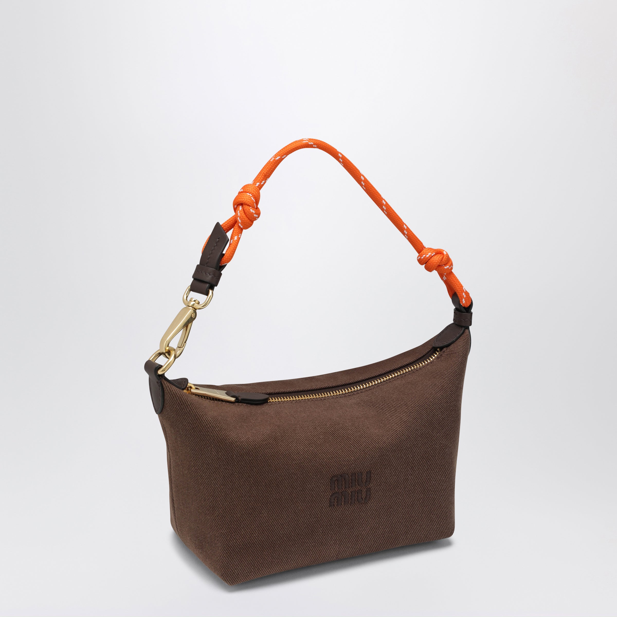 Miu Miu Cocoa/Orange gabardine pouch | TheDoubleF