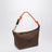 Pouch cacao/arancione in gabardine