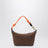 Pouch cacao/arancione in gabardine
