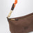 Pouch cacao/arancione in gabardine