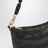 Aged-effect nappa leather pouch in coffee and green