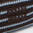 Pouch a righe in crochet di cotone cacao/celeste