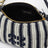 Pouch aus Häkel-Baumwolle und Leder in Blau/Ecru