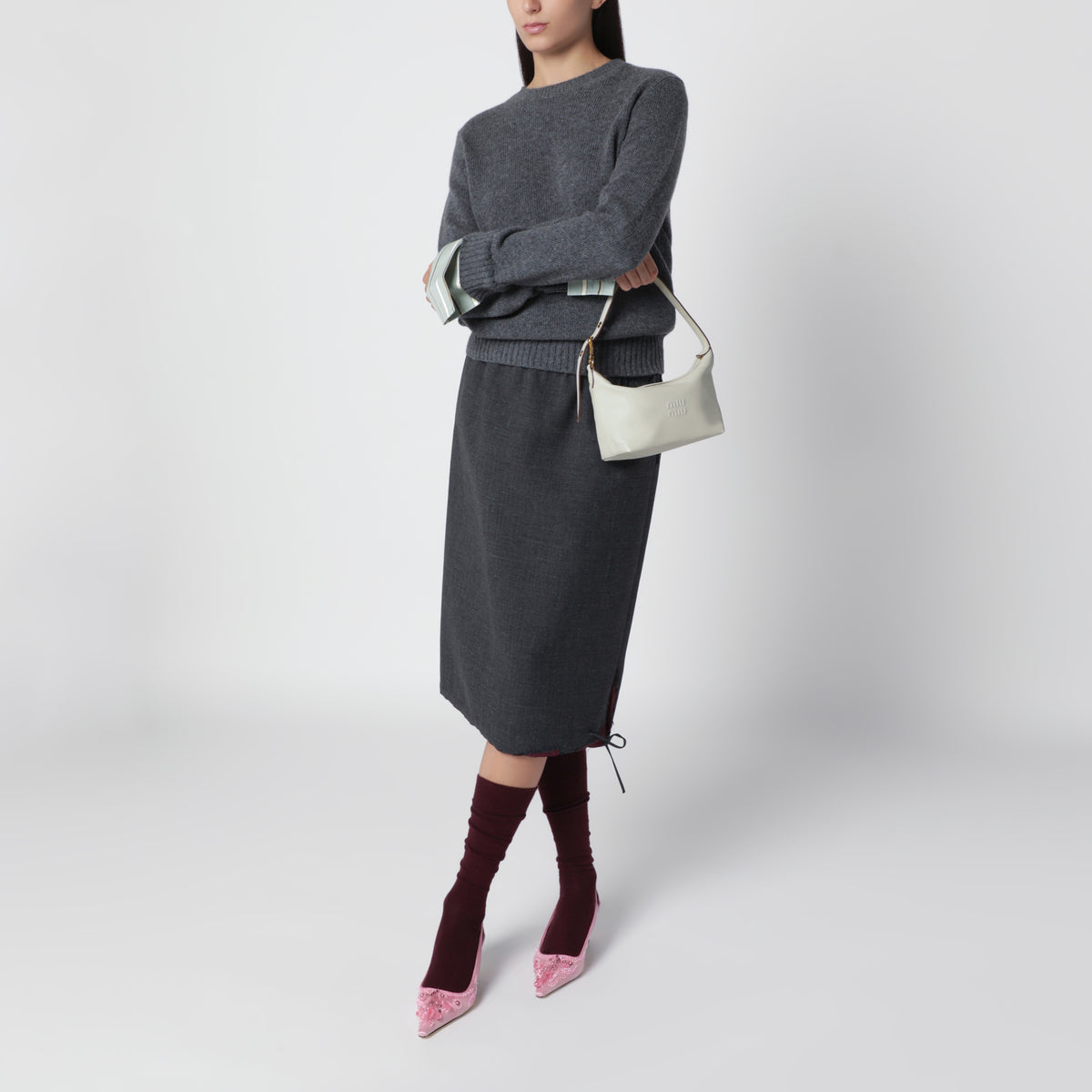 Pouch Spirit color Talco in nappa