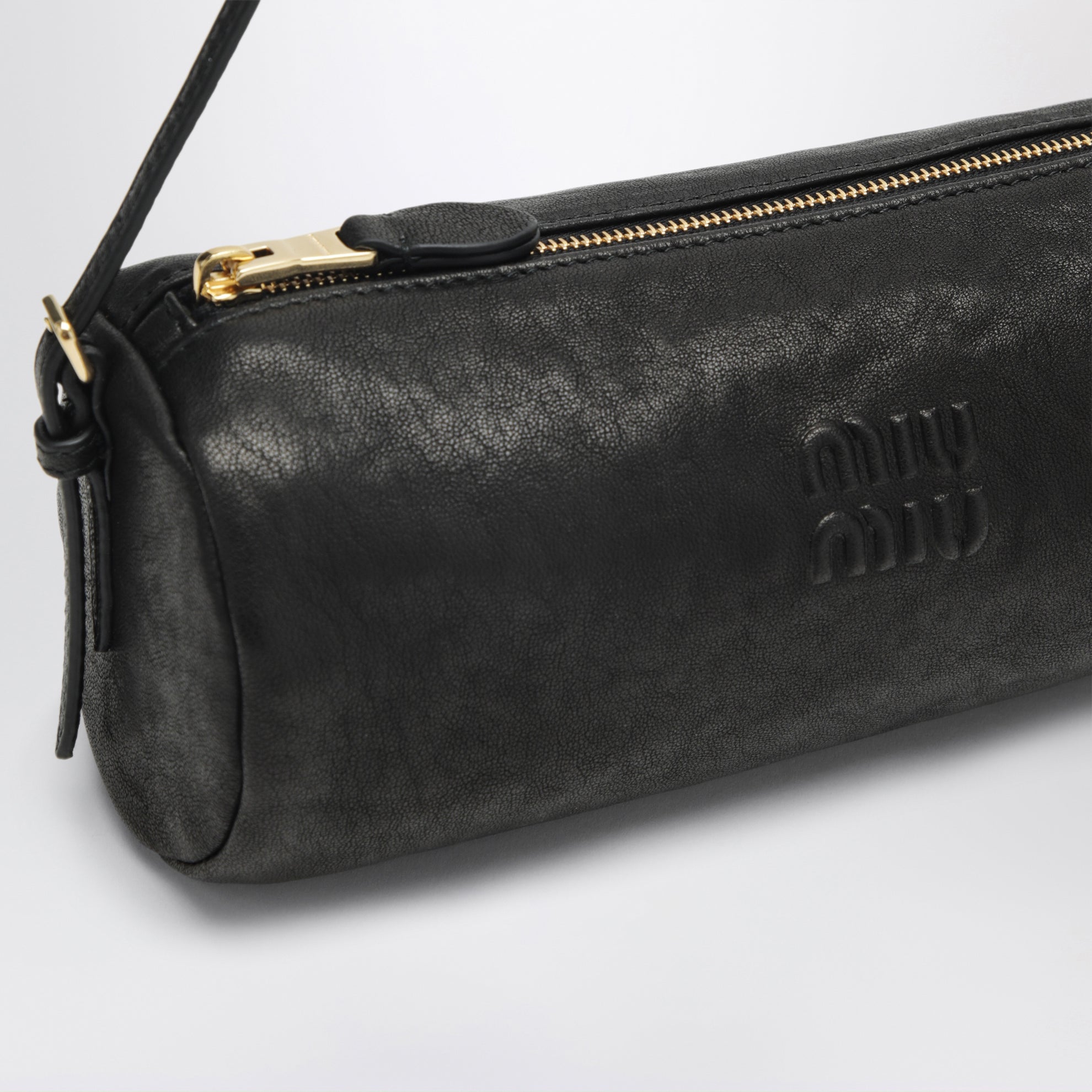Pochette en cuir nappa noir