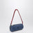 Pochette en gabardine de coton indigo et amaranto