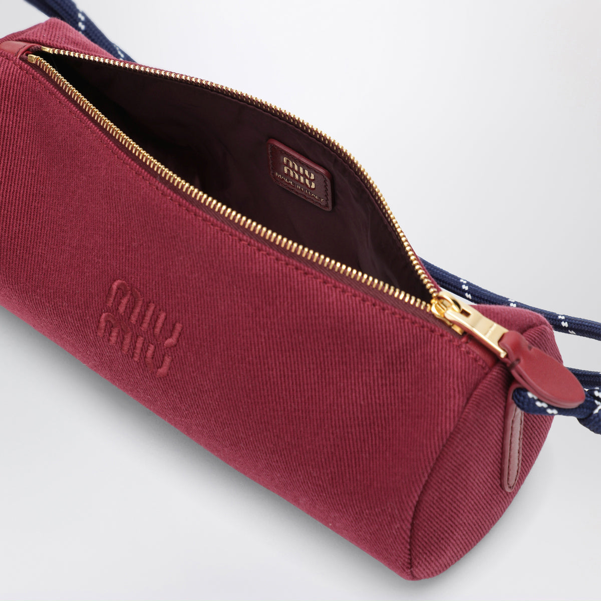 Pouch in gabardine di cotone Cerise/Baltico