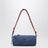 Pouch in gabardine di cotone indaco e amaranto