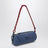 Cotton gabardine pouch in indigo and amaranth