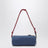 Cotton gabardine pouch in indigo and amaranth