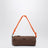Pouch in gabardine di cotone cacao e arancio