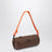 Pouch in gabardine di cotone cacao e arancio