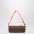 Pouch in gabardine di cotone cacao e arancio