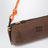 Pouch in gabardine di cotone cacao e arancio