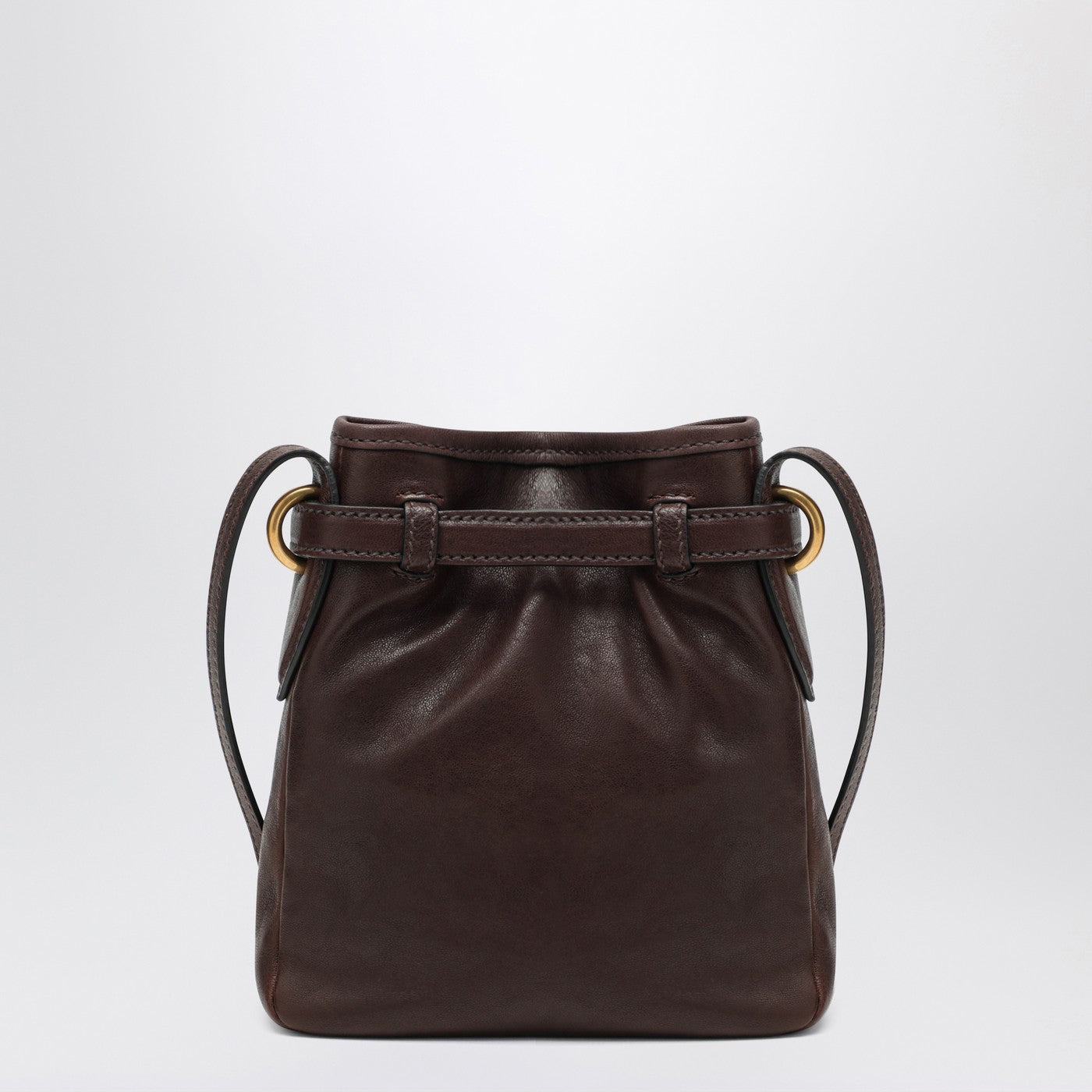 Pouch in nappa marrone in pelle