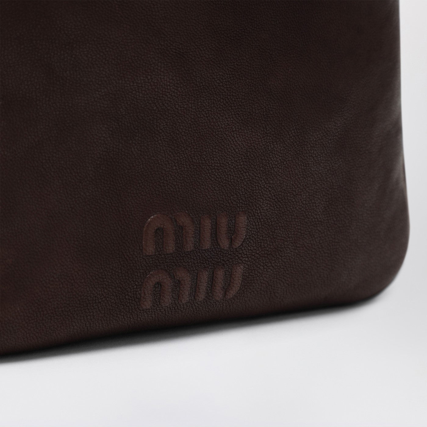 Pouch in nappa marrone in pelle