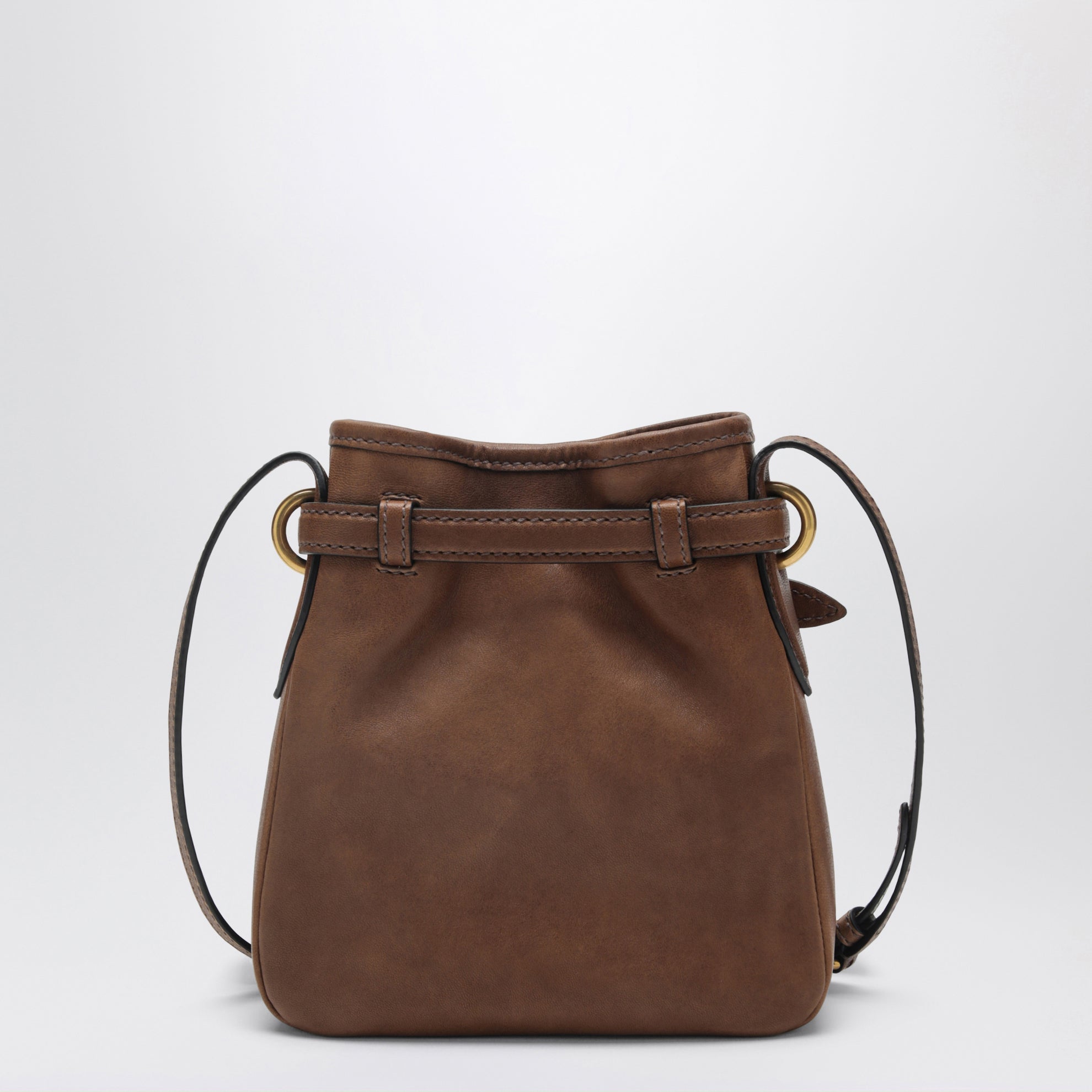 Pochette en cuir nappa couleur chêne