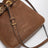 Pochette en cuir nappa couleur chêne