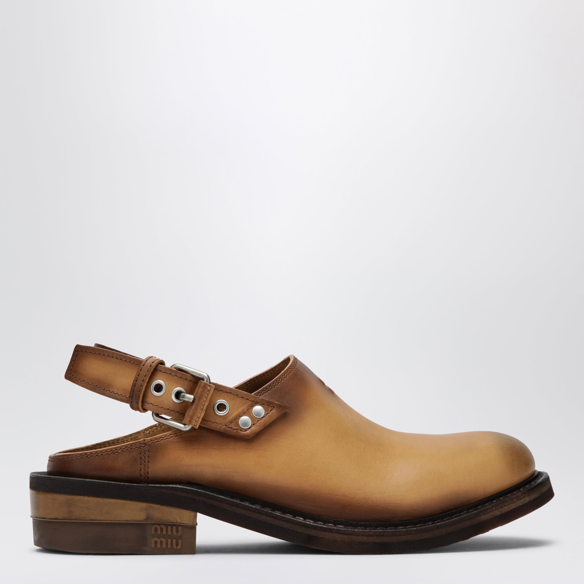Sabot Foule in pelle color cuoio