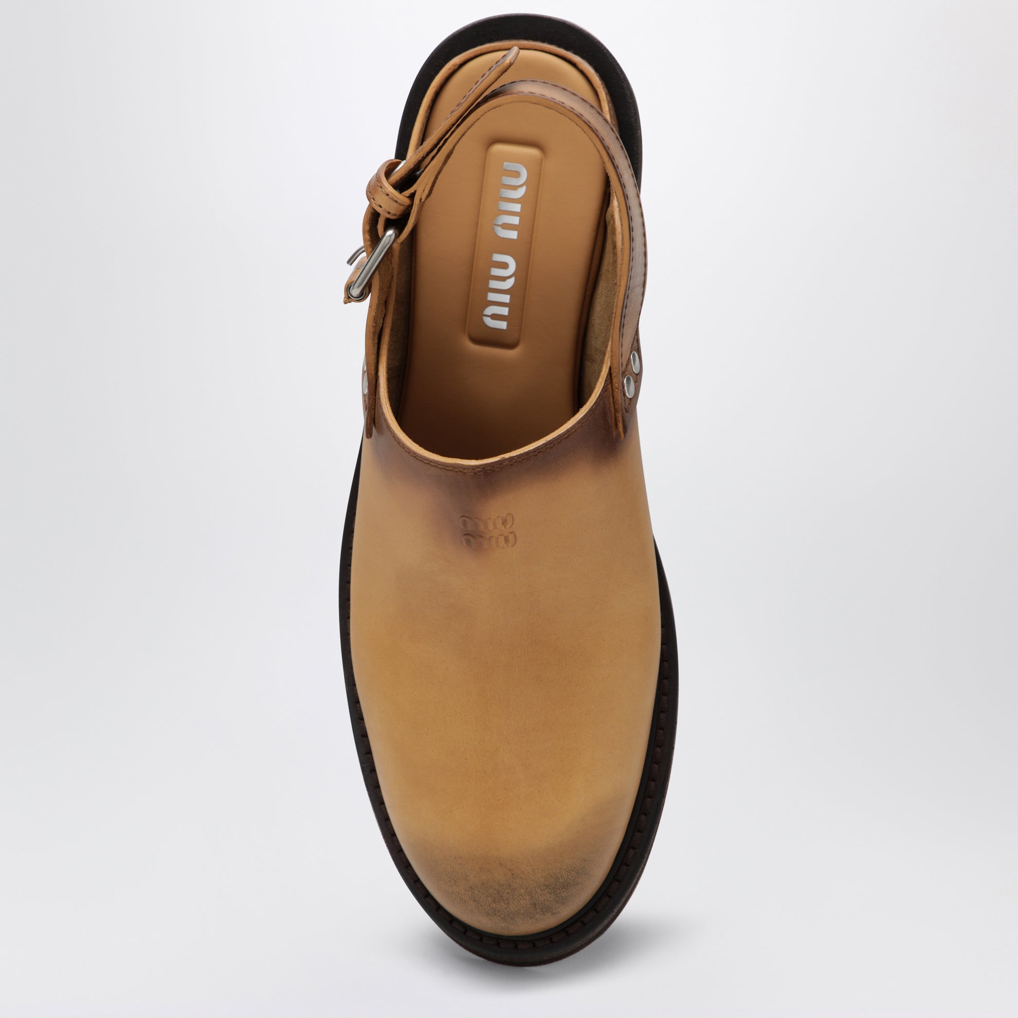 Sabot Foule in pelle color cuoio