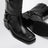 Stivale basso Biker Rockstud nero in pelle