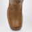 Bestickte Lederstiefel in Cuoio
